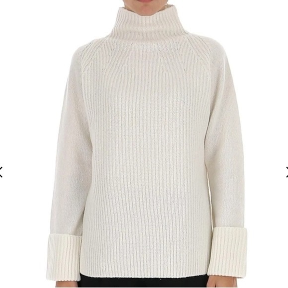 VINCE WOMEN’S MIXED STITCH FUNNEL NECK PULLOVER SWEATER - Picture 1 of 7